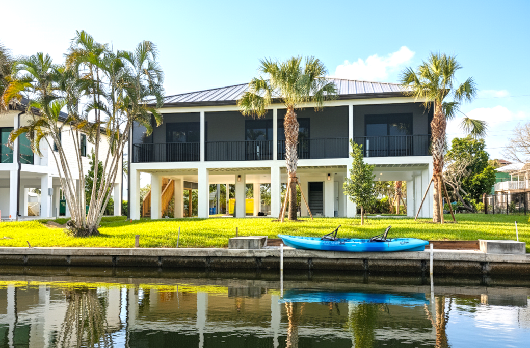 Back Of The House With Canal Access