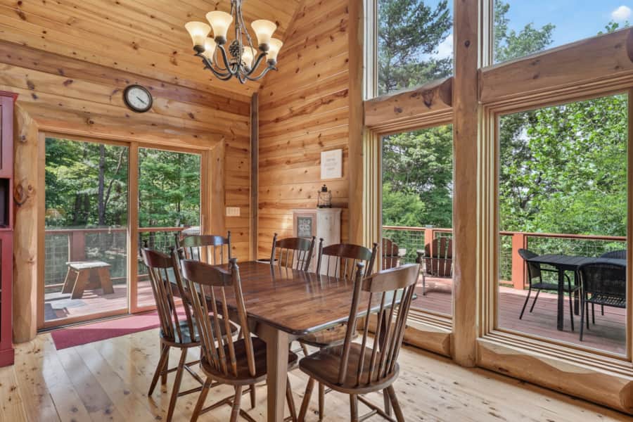 Dining table by the windows