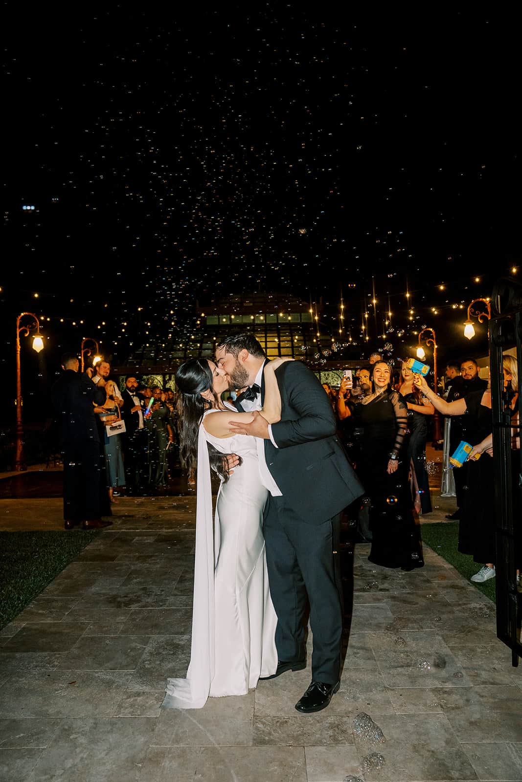 First dance for bride and groom at their Bryan Museum wedding reception in Galveston, Texas