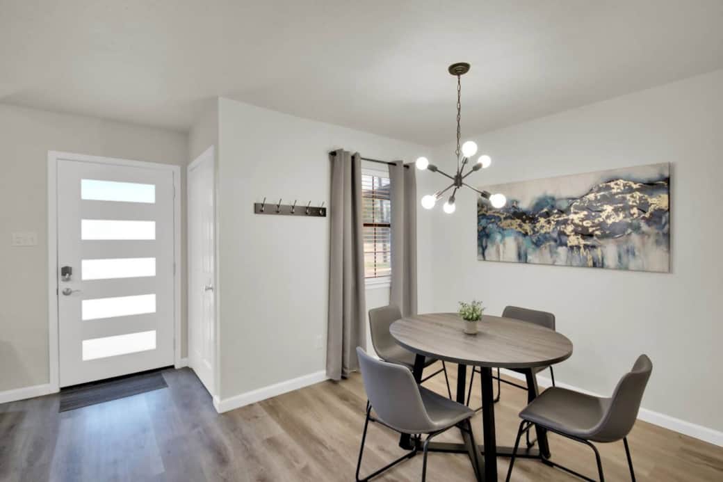 Enjoy your evening meal in the bright, modern dining area.