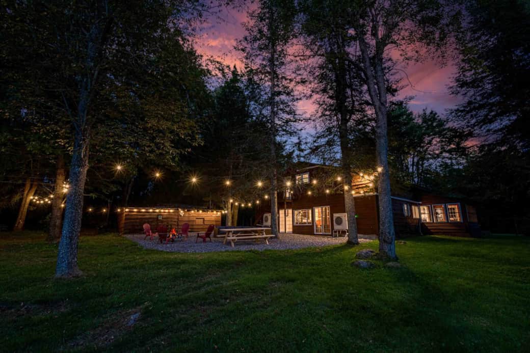 Outside at night 