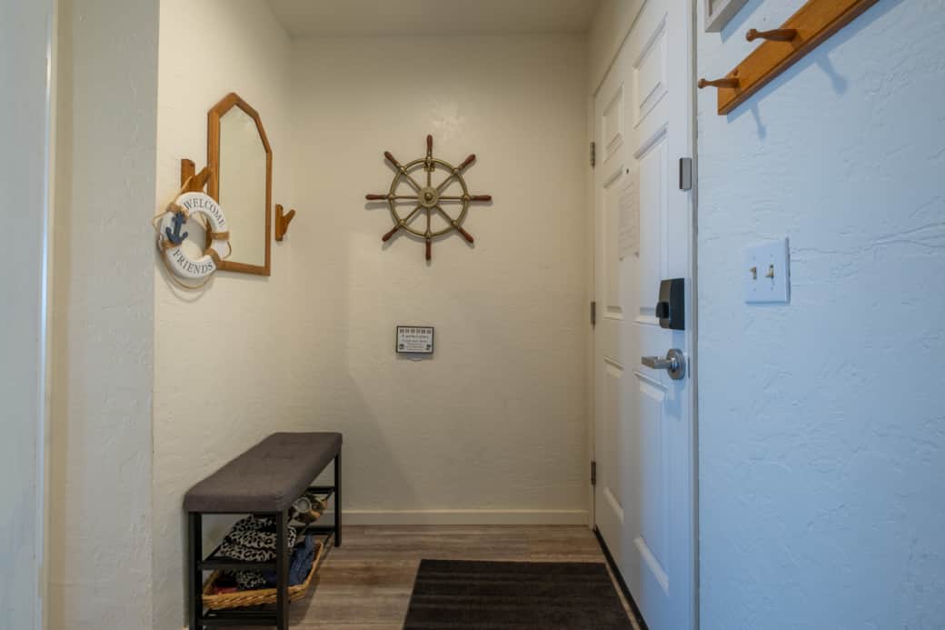 Handy bench inside front door.