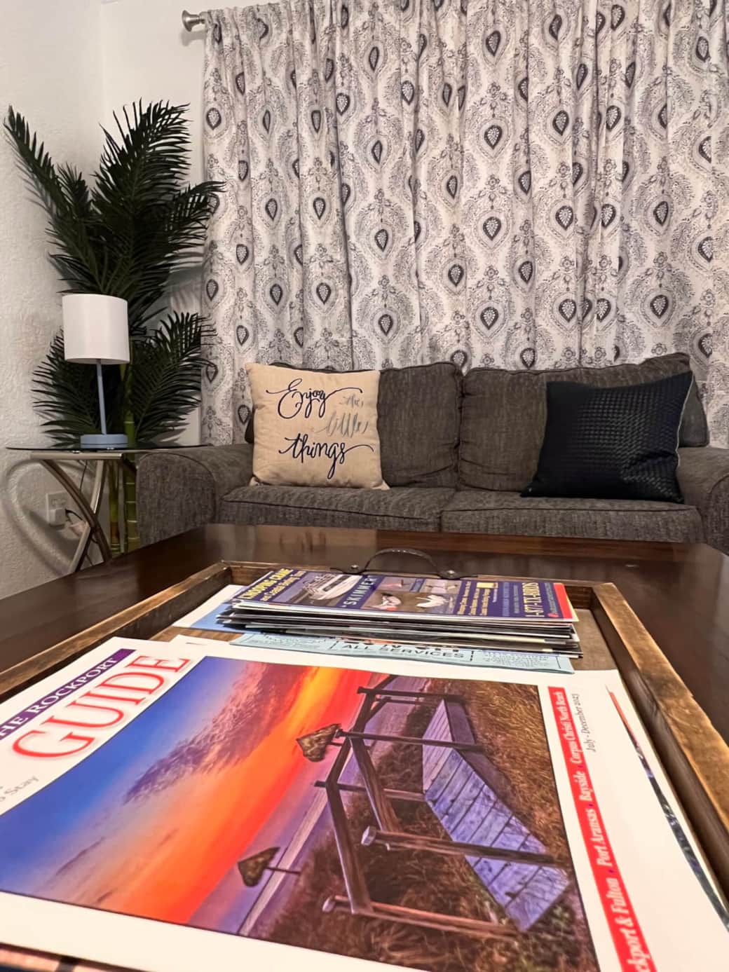 The cozy living room will make you feel right at home.