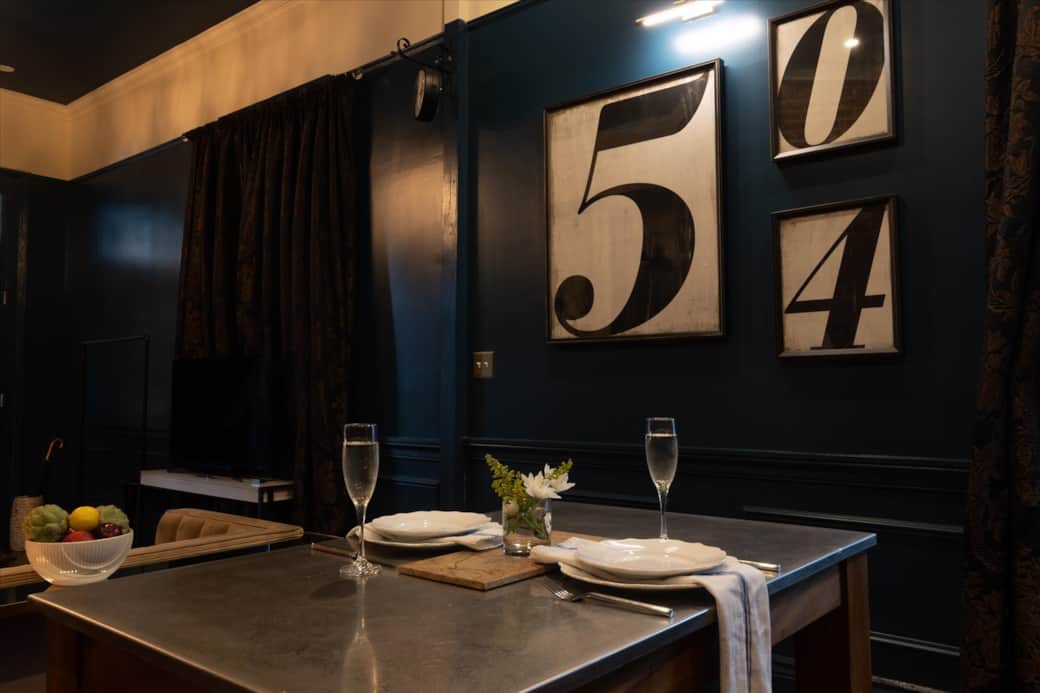 Moody dining set for two in the eat-in kitchen