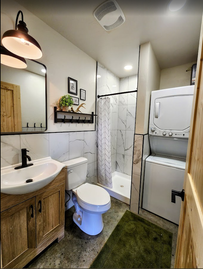 Bathroom with laundry