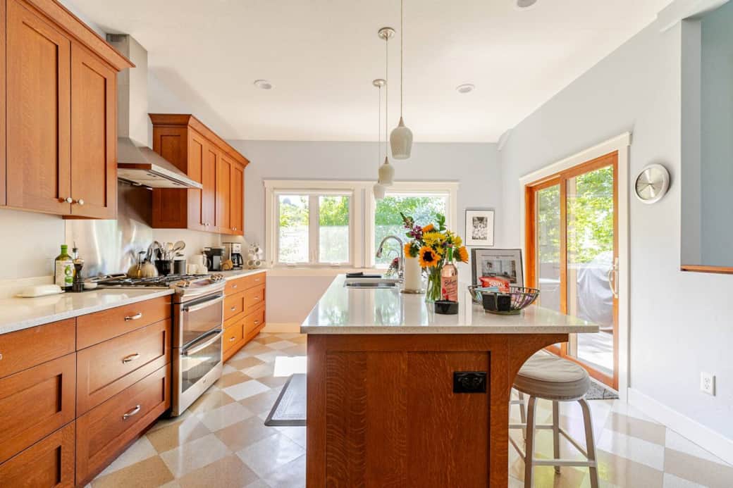 Chef's kitchen, fully stocked with spices, cooking oils, cutlery, top notch appliances and all conveniences.