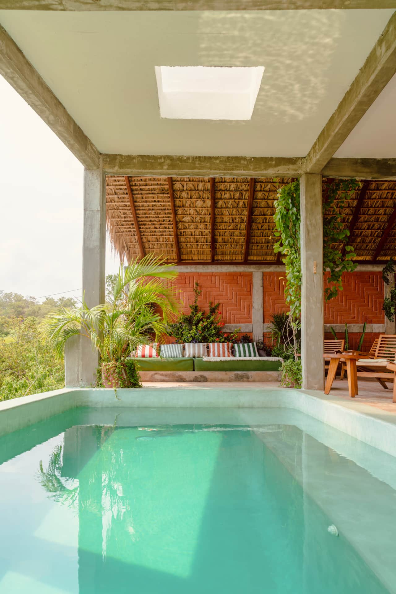 Open-air palapa with Pacific views and tropical surroundings