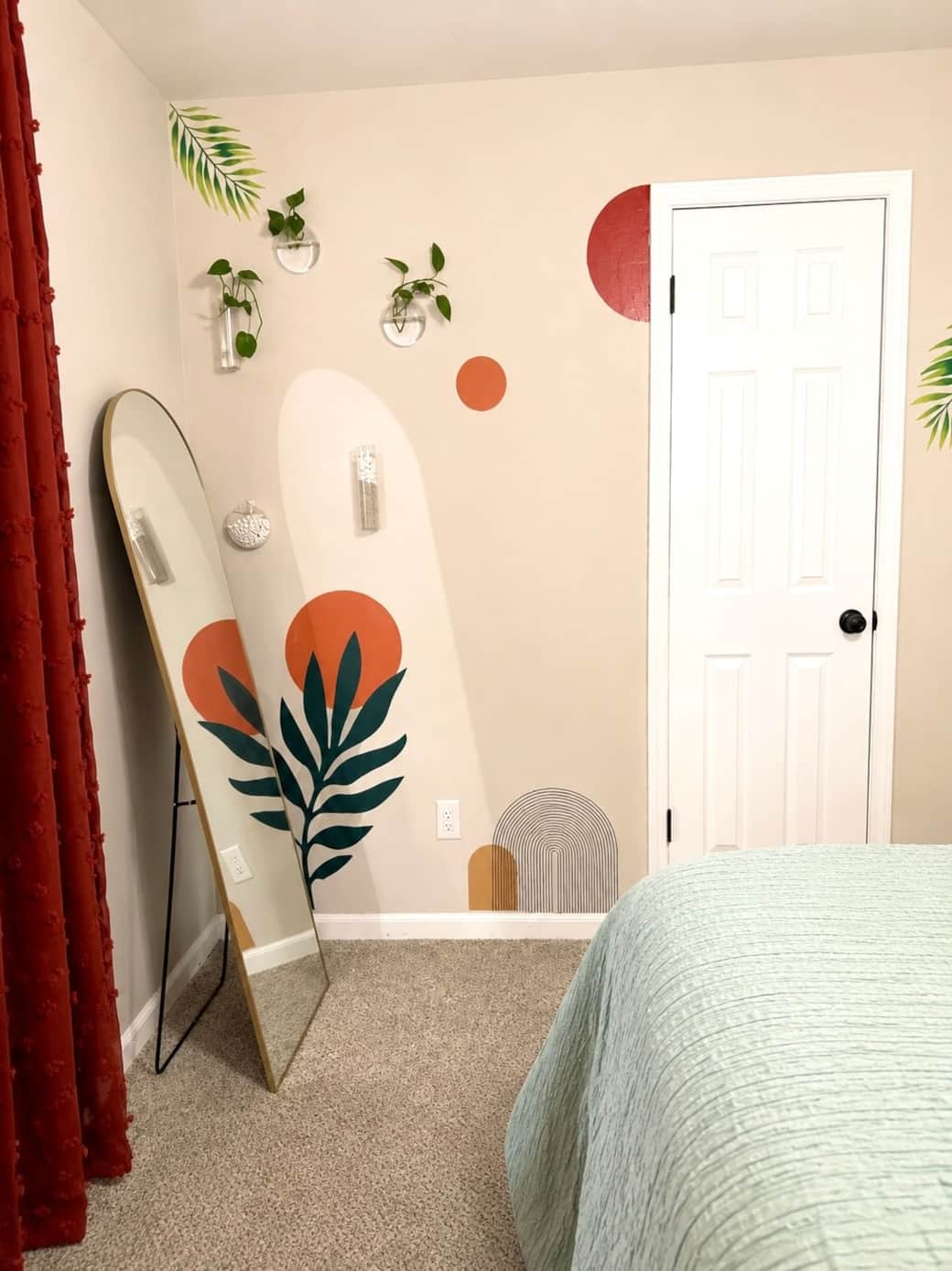 Thoughtfully designed wall mural with plants to help you escape into a world of comfort.