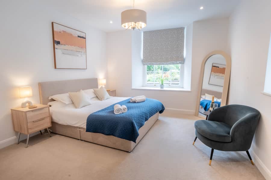 A comfortable bedroom in one of our family apartments