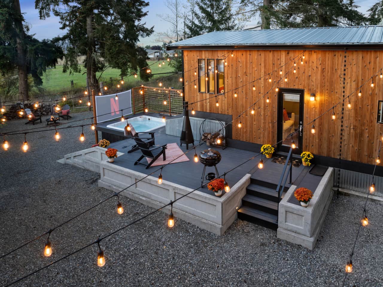 Welcome to the Cedar and Sage Hideaway. It twinkles more than Tinker Bell!