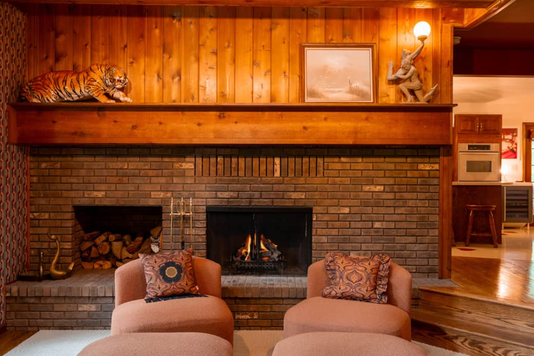 Wood-burning fireplace for cozy winter nights in Michigan Wood-burning fireplace for cozy winter nights in Michigan