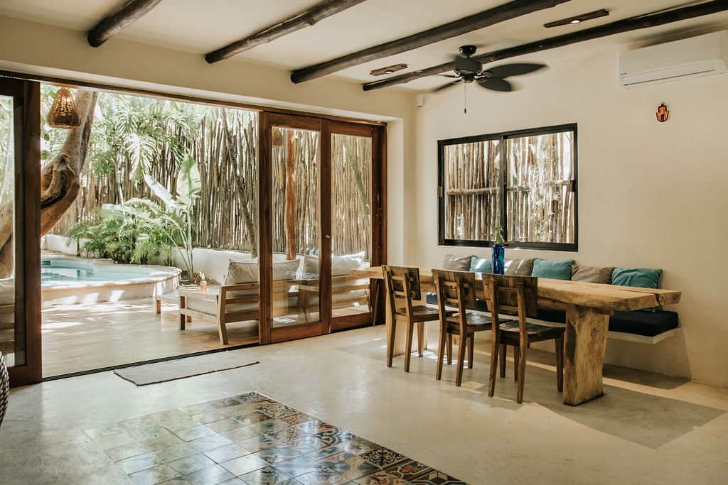 Casa Mandala living area open to the outdoors
