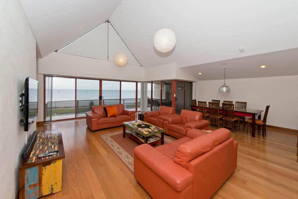 Living and Dining with a view of Glenelg North beach