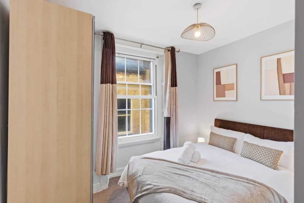 Soft linens and calming décor for a relaxing night’s sleep