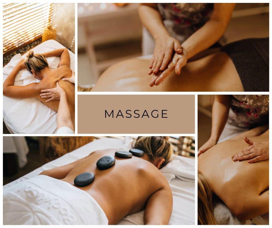 Wide choice of massages available..