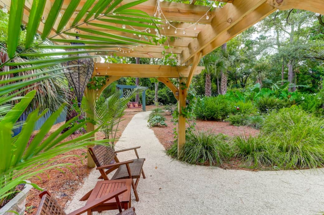 View of the garden from the pergola