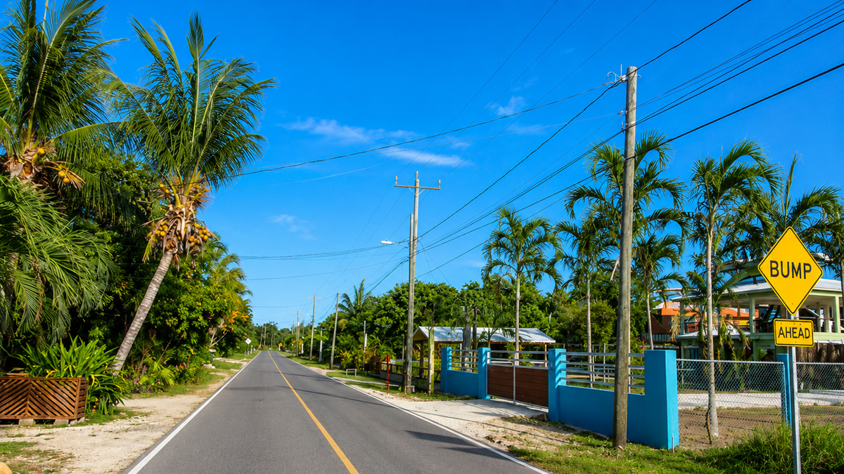 Colorful homes near Villa Terrapin Station in Hopkins Belize