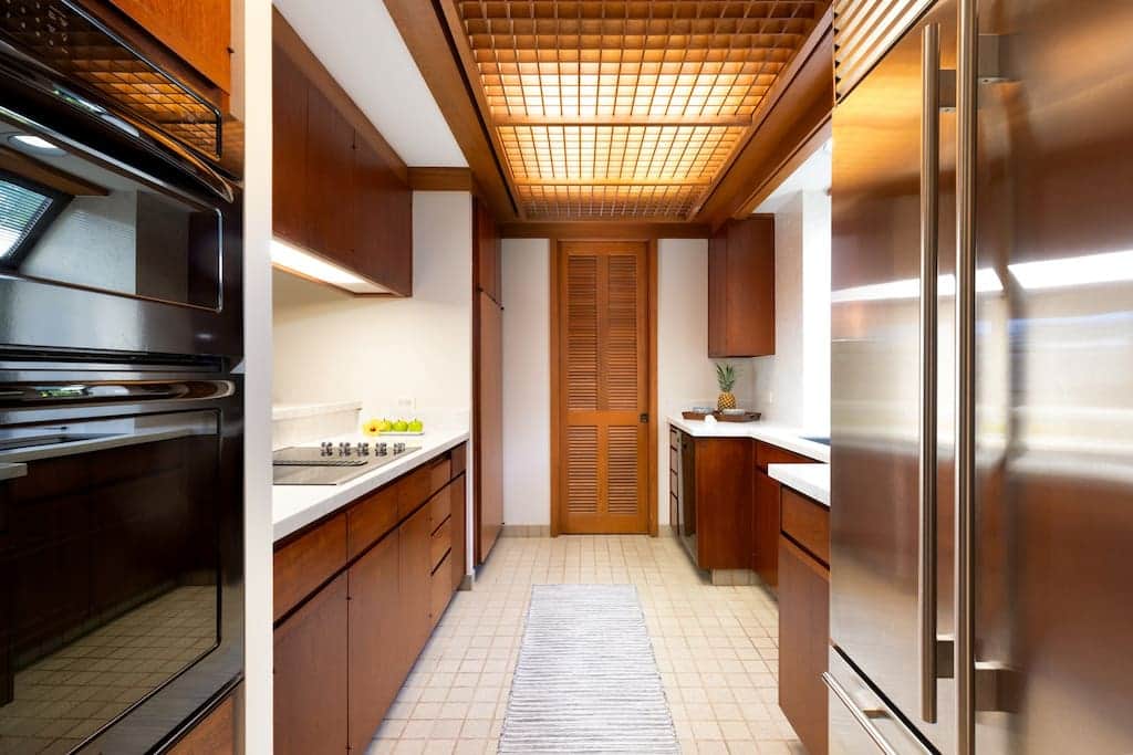 Beautiful new countertops and a Sub Zero fridge await the chef in you