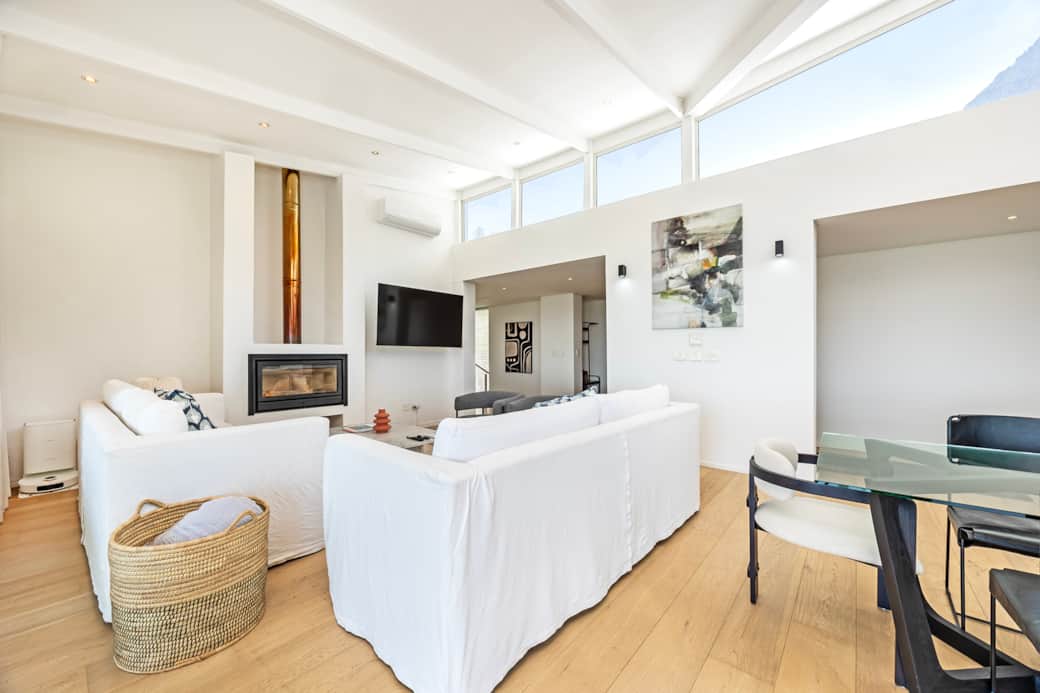 Lounge with indoor fire place