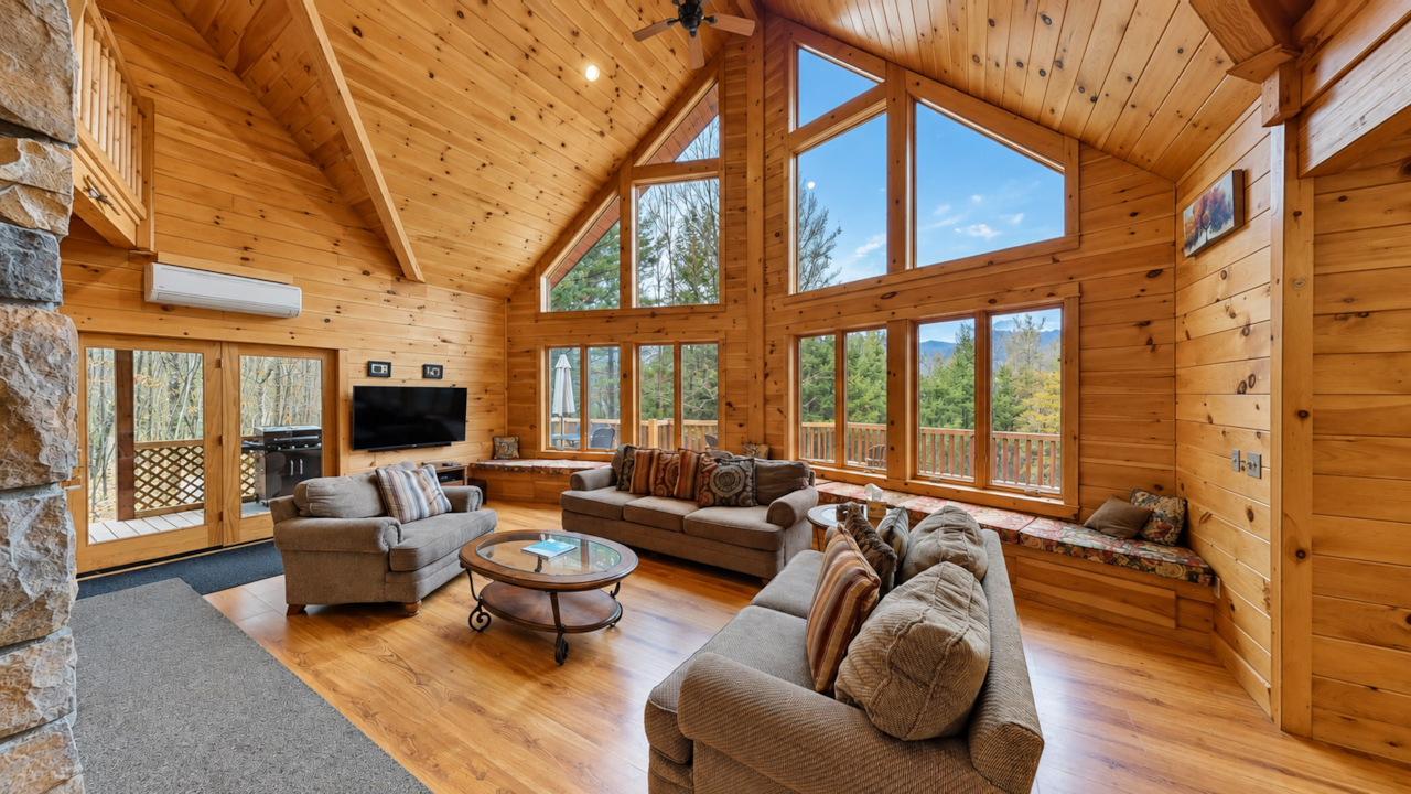 Great room with tall windows