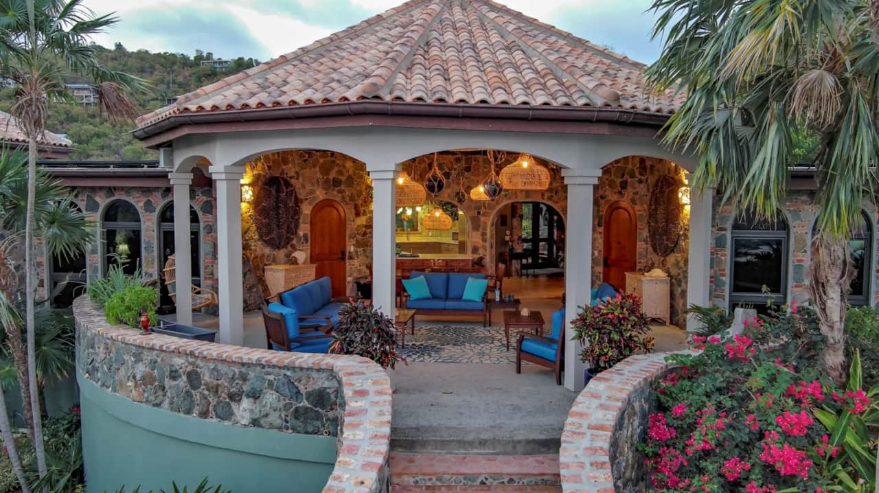 Night time views of the outdoor rotunda