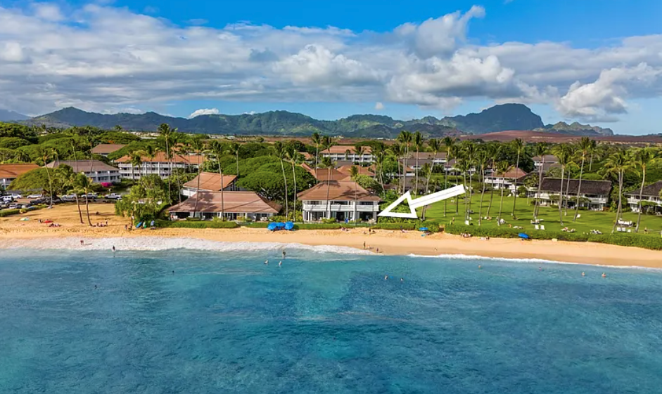 This stunning aerial view captures the beauty of pristine beaches, lush greenery, and inviting water