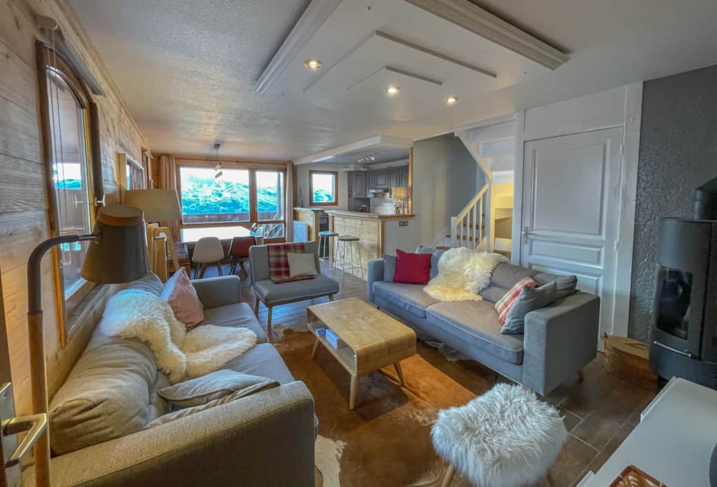 Grand Séjour avec cuisine américaine - Duplex Chalet Val thorens