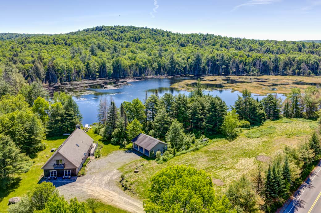 Aerial view of natural lake