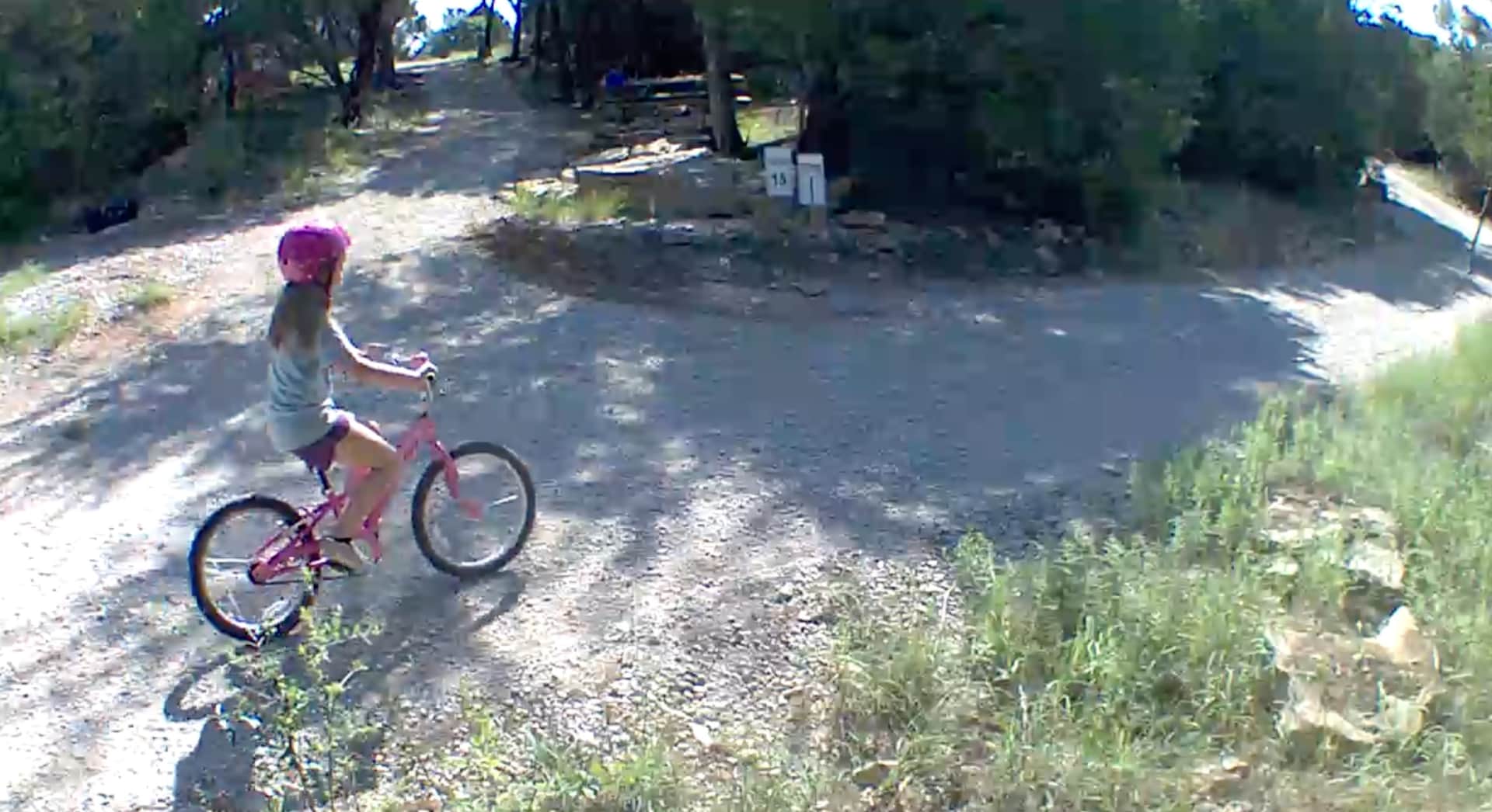Bike trails through the forested campus at Lake Godstone for church retreats Graford Texas