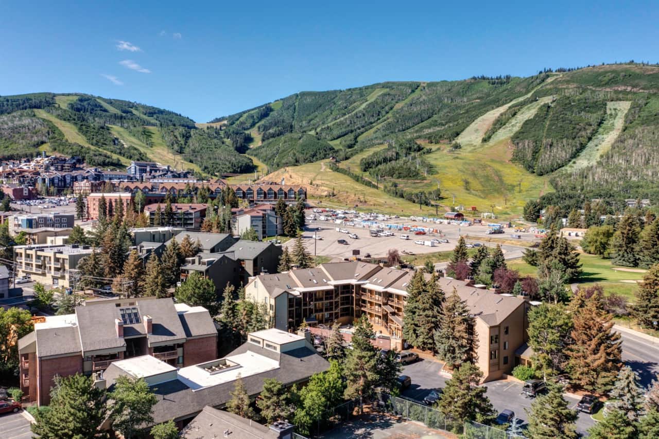 Aerial view, Snowcrest and Park City Mountain