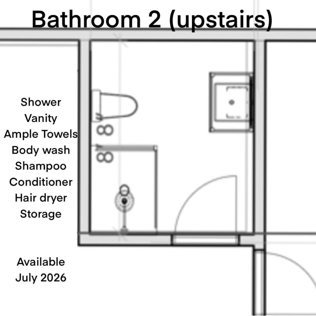 Bathroom 2 - walk-in shower - upstairs