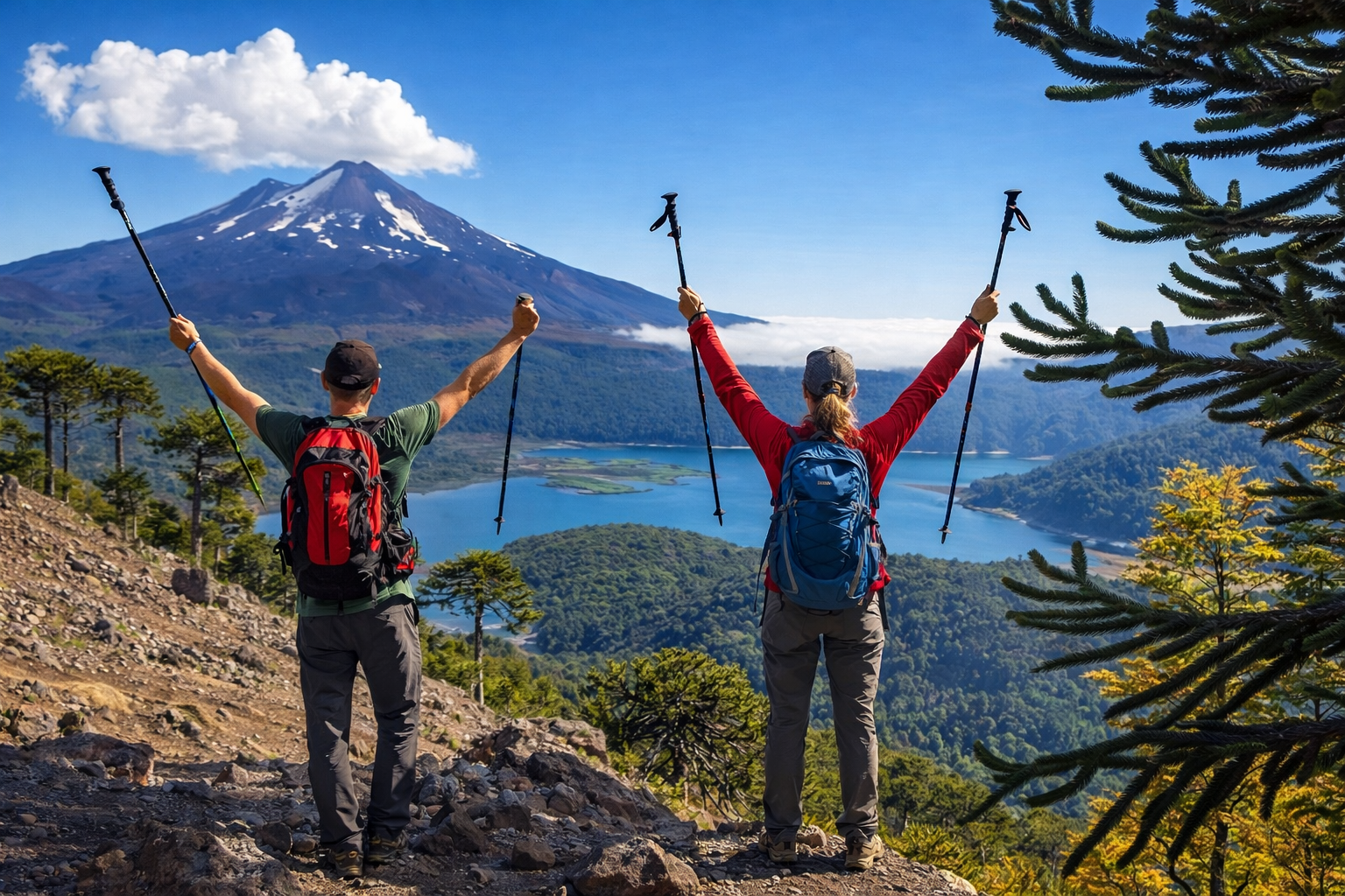 Miradores y caminatas con vista al volcán Villarrica