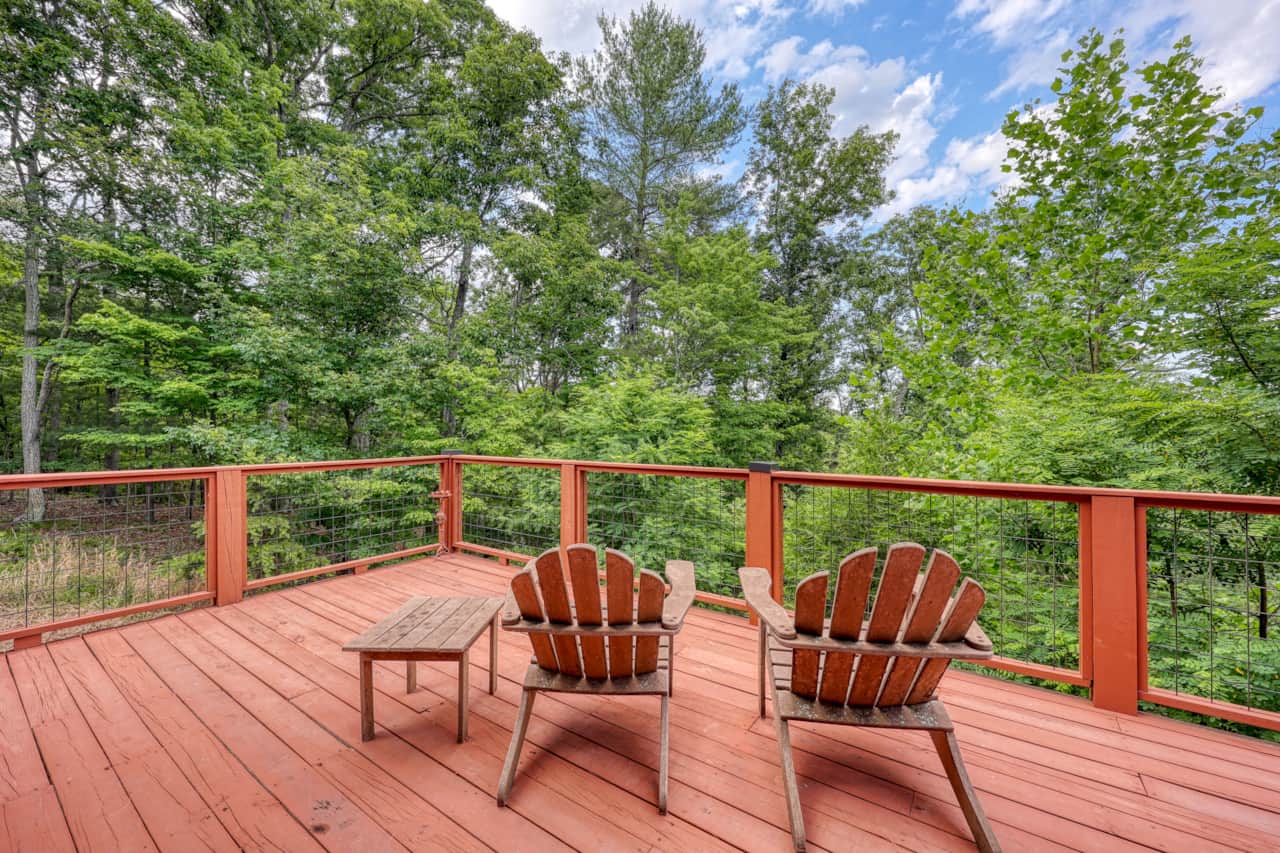 Deck with Adirondack chairs
