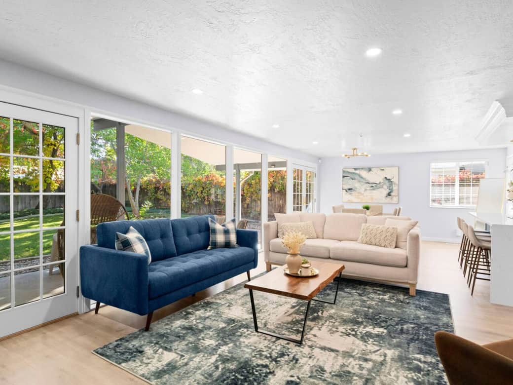 Living room with garden view