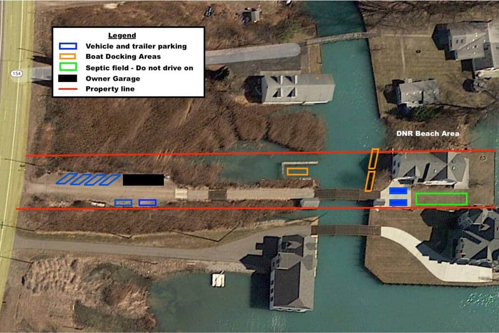 Parking and Boat Docking Locations