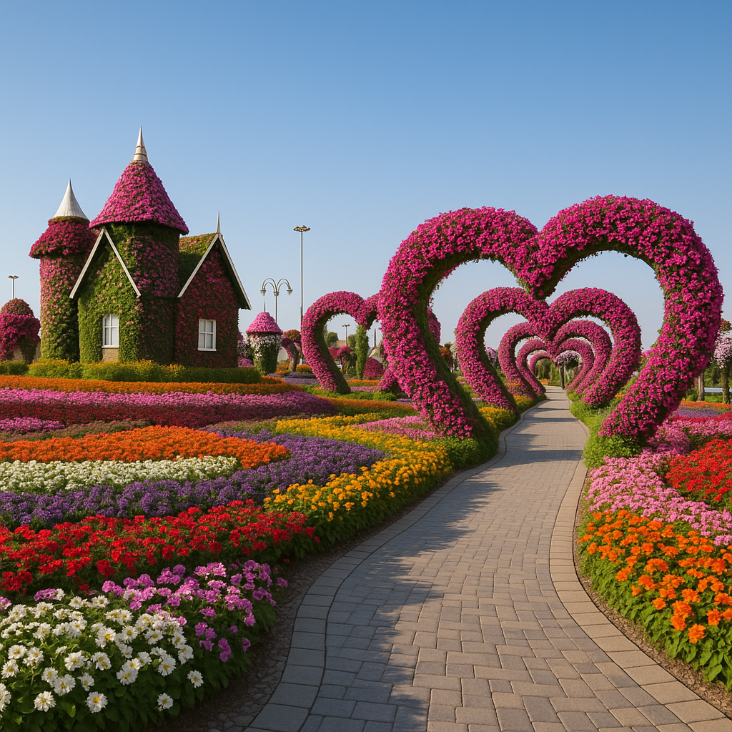 Dubai Miracle Garden colorful flowers