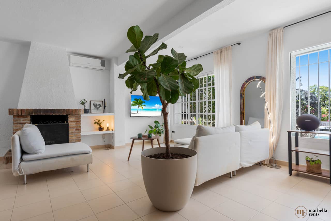 Open plan living space.