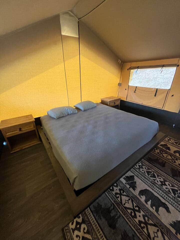 Safari tent interior 