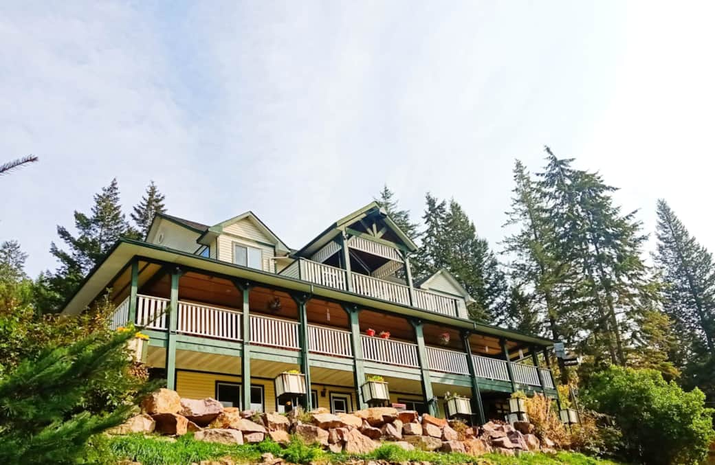 The front view of the main property.