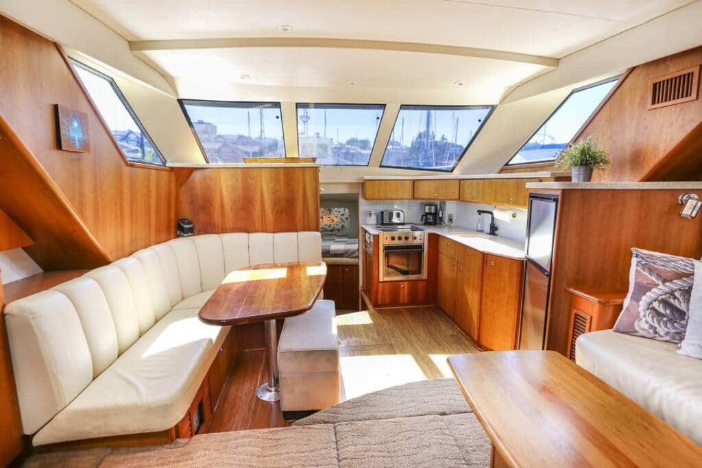 Incredible views from inside this spacious yacht with all the amenities.