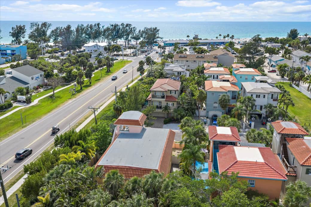 Aerial view facing Manatee Public Beach