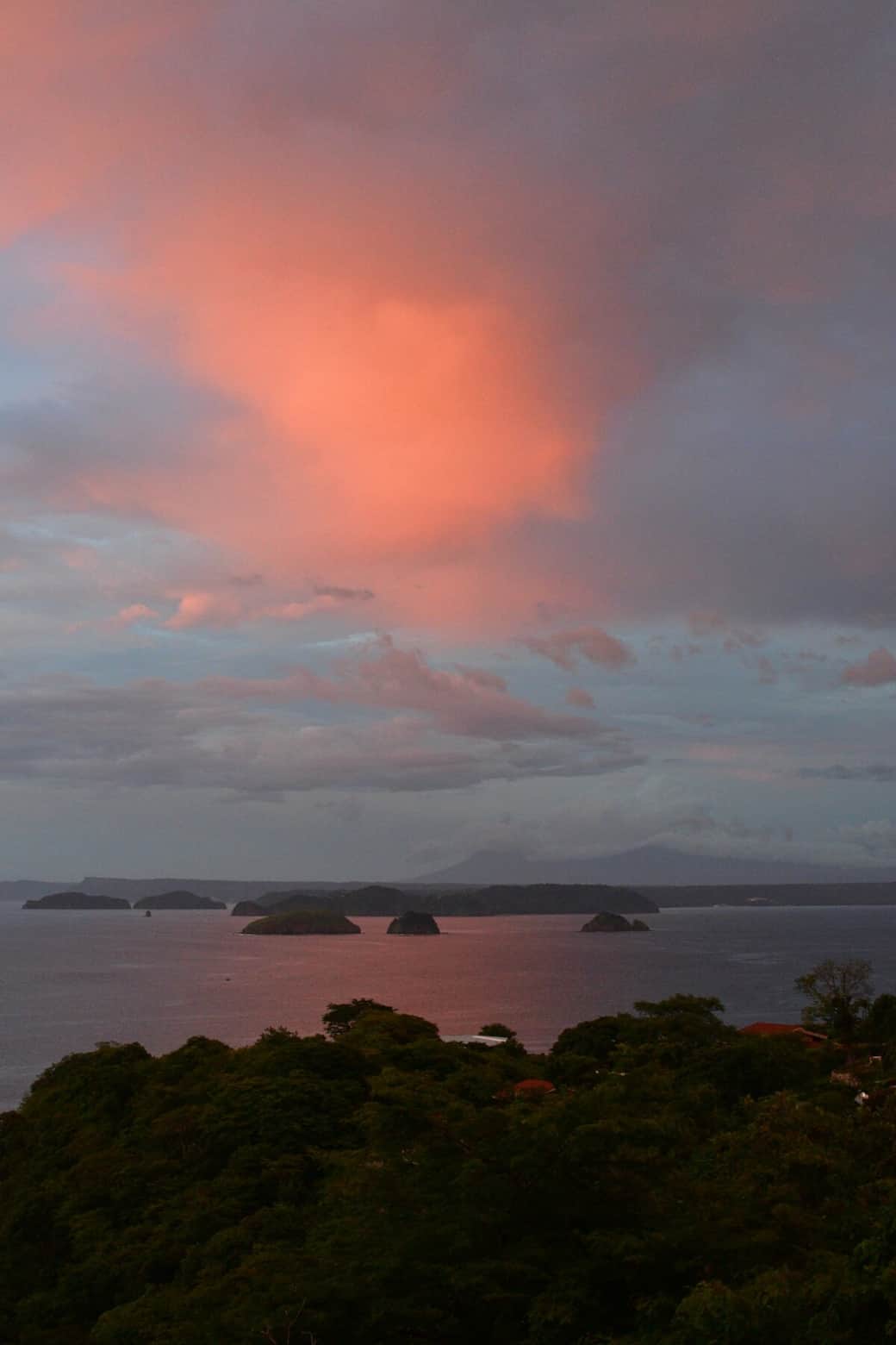 Our direct sunset is blocked by a hill but the colors over the water we get are often spectacular.  This is the sunset view from the pool & terrace.