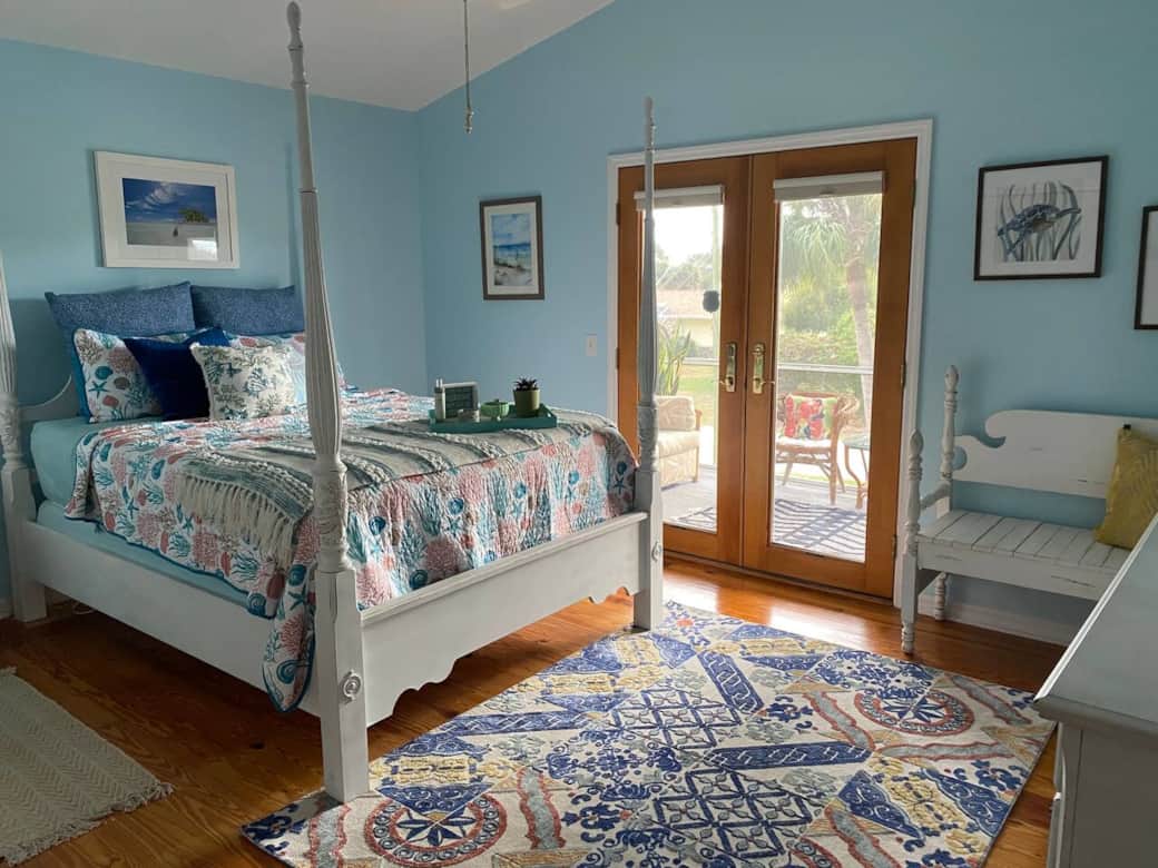 Rebekah’s Suite features a queen bed, sitting area and its very own screened porch.