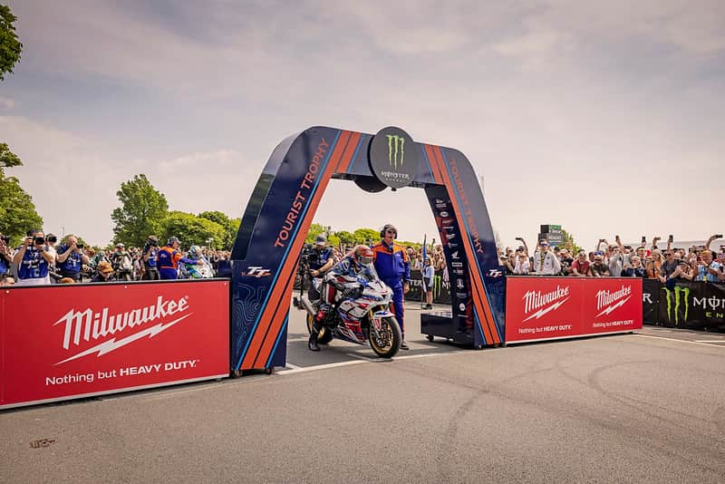 Start line at the Douglas Grandstand during TT week (Credit Visit Isle of Man)