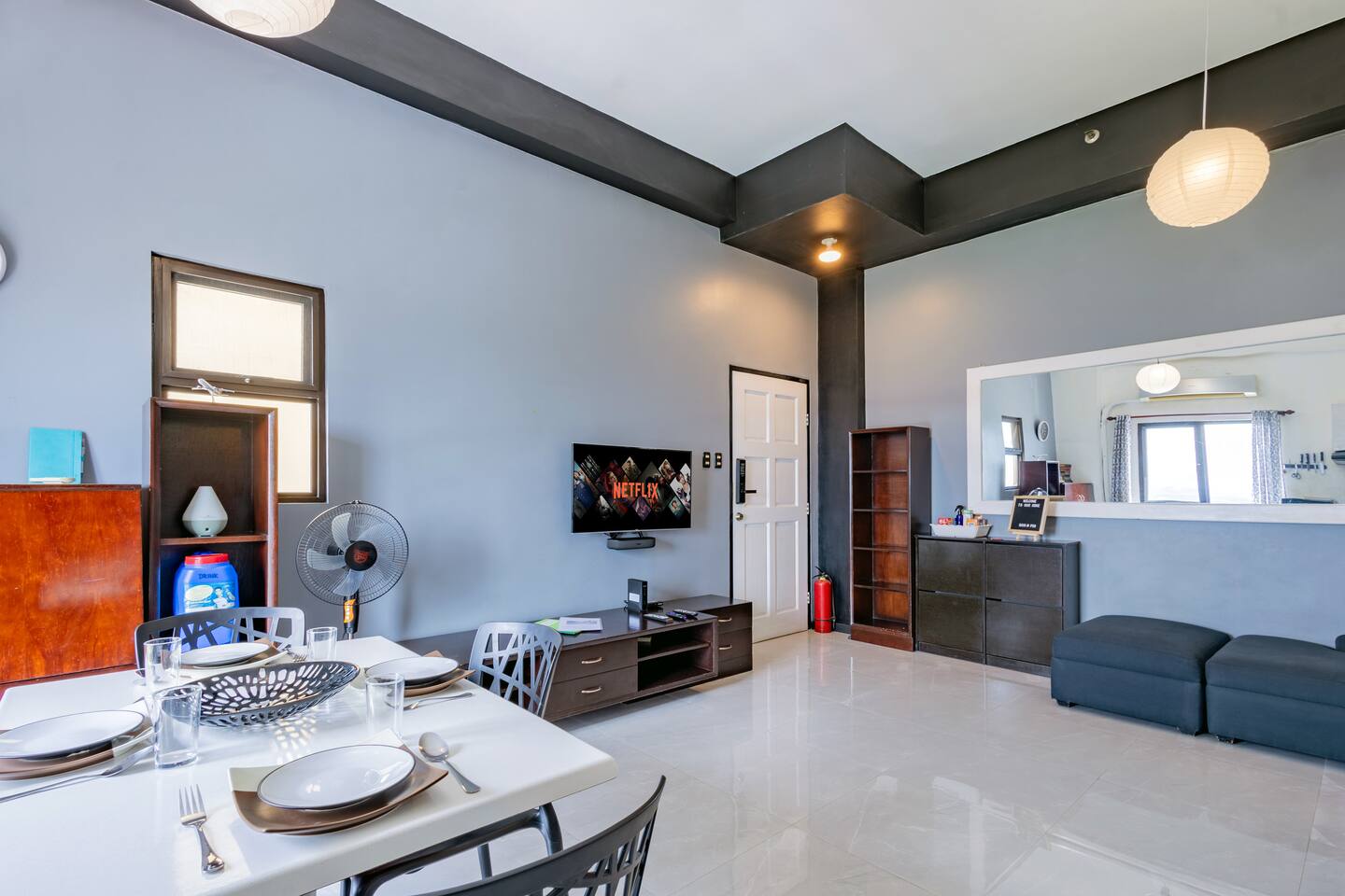 spacious living room for family stay Manila near NAIA