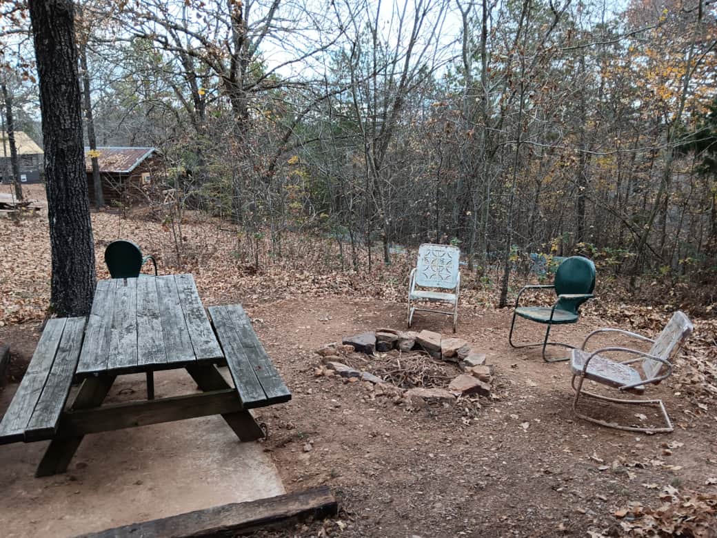 Another view of the back seating area - looking into the forest, east