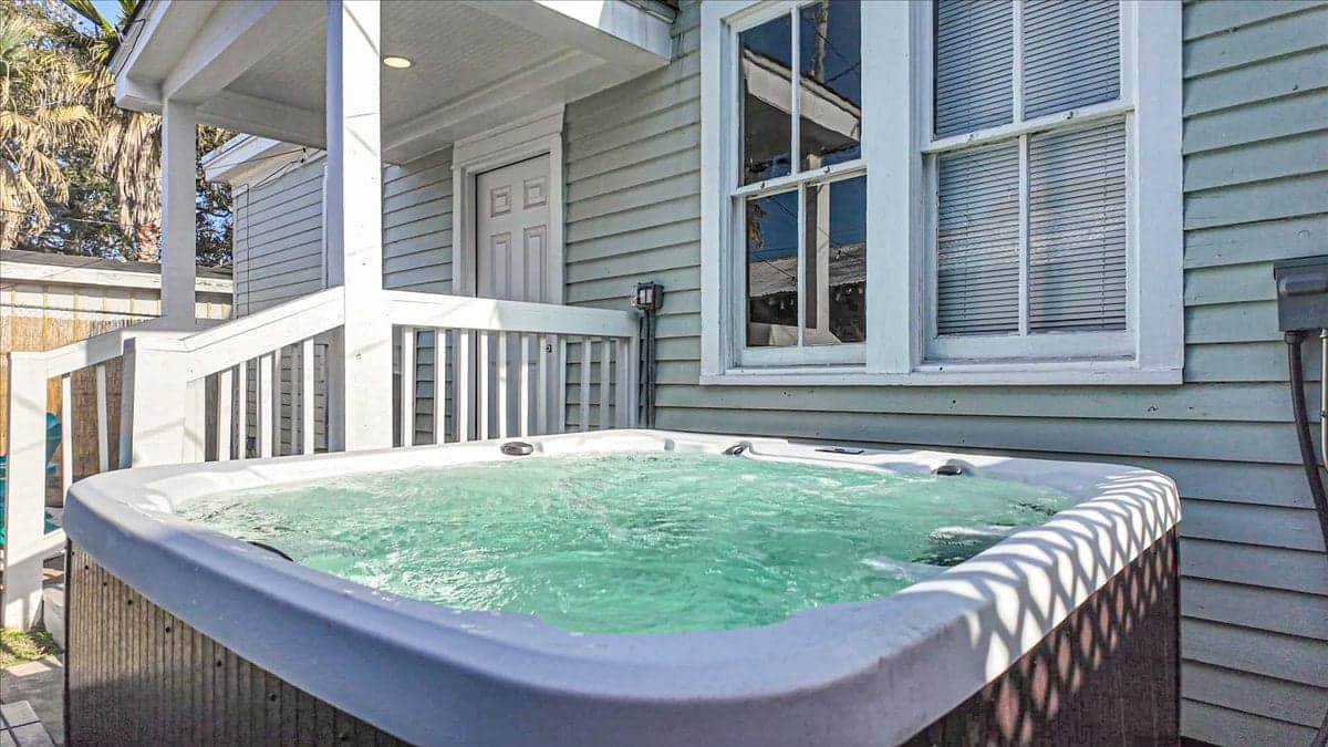 Private relaxation at its finest. Our bubbling hot tub is a guest favorite, providing a secluded oasis for your group to unwind under the Galveston stars at this beautifully restored 1886 manor.