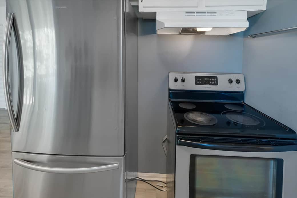 Stove and Refrigerator in kitchen
