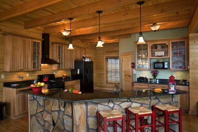 Fully-Equipped Kitchen in our Luxury Log  Home on Lake Anna