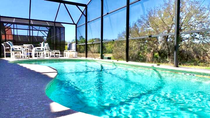 Beautiful private pool overlooking a conservation area